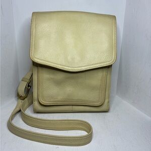 Vintage Fossil Triple Compartment Crossbody - Bone/Ivory